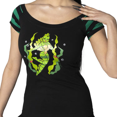 She Creature Glitter Shoulder Top - Kreepsville